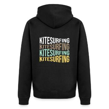 Kite Surfing - Unisex Premium Organic Zip Hoodie - black - Back - Nico (187cm)