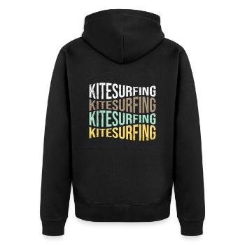 kite surfen - Unisex Premium Bio Zip Hoodie - Schwarz - Hinten - Nico (187cm)