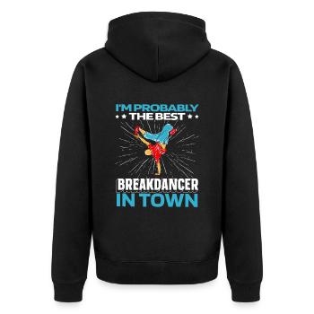 Breakdance Breakdancer Breakdancing Funny - Unisex Premium Organic Zip Hoodie - black - Back - Nico (187cm)