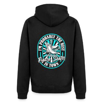 Figure skating Figure skater Witzig - Unisex Premium Organic Zip Hoodie - black - Back - Nico (187cm)
