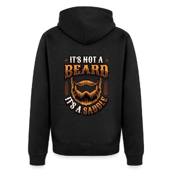 It's not a beard, it's a saddle bearded men - Unisex Premium Organic Zip Hoodie - black - Back - Nico (187cm)