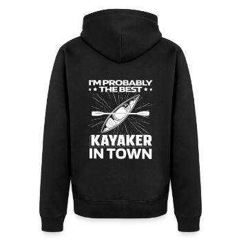 Kayakistes drôles - Veste à capuche bio Premium Unisexe - noir - Dos - Nico (187cm)