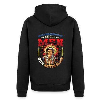 Des vieillards avec du sang indigène, des Indiens. - Veste à capuche bio Premium Unisexe - noir - Dos - Nico (187cm)