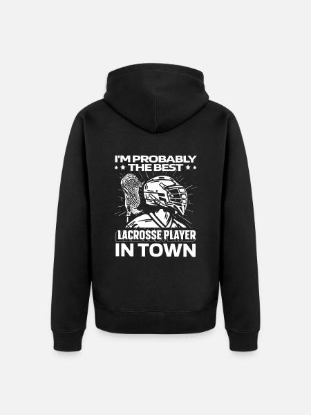 Lacrosse Funny - Unisex Premium Organic Zip Hoodie - black