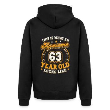 Voilà à quoi ressemble un grand homme de 63 ans. - Veste à capuche bio Premium Unisexe - noir - Dos - Nico (187cm)