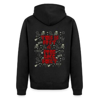 This Is Just A Punk Rock Design Musik Rock - Unisex Premium Bio Zip Hoodie - Schwarz - Hinten - Nico (187cm)