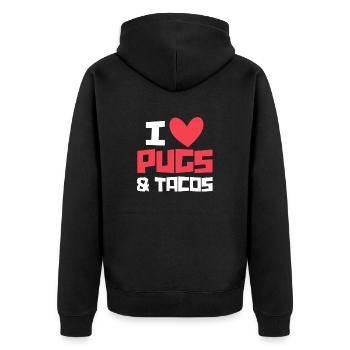 Carlin Tacos Chien Chien Ami Pet Cadeau - Veste à capuche bio Premium Unisexe - noir - Dos - Nico (187cm)