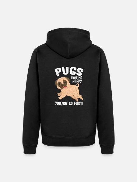 Mops - Unisex Premium Bio Zip Hoodie - Schwarz