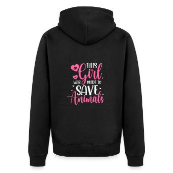 Tierarzt - Unisex Premium Bio Zip Hoodie - Schwarz - Hinten - Nico (187cm)