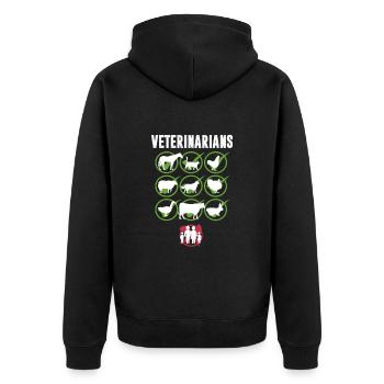 Tierarzt - Unisex Premium Bio Zip Hoodie - Schwarz - Hinten - Nico (187cm)