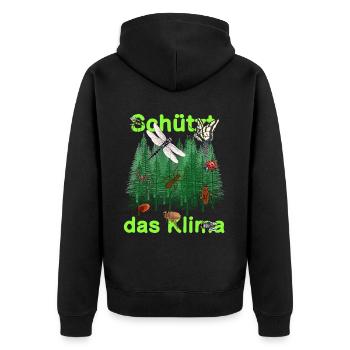 Nature sauvage Forêt Animaux Nature Protection du climat Insectes Animaux - Veste à capuche bio Premium Unisexe - noir - Dos - Nico (187cm)