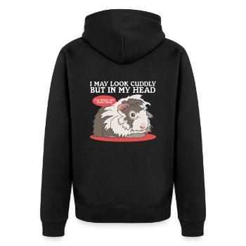 Meerschweinchen Meerschweine Geschenk - Unisex Premium Bio Zip Hoodie - Schwarz - Hinten - Nico (187cm)