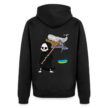 Meeressäuger Wal Fisch Sensenmann Umweltschutz - Unisex Premium Bio Zip Hoodie - Schwarz - Hinten - Nico (187cm)