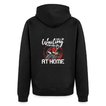 Softball - Unisex Premium Bio Zip Hoodie - Schwarz - Hinten - Nico (187cm)