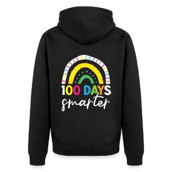 Joyeux 100e jour d’école enseignant élève éducateur - Veste à capuche bio Premium Unisexe - noir - Dos - Nico (187cm)