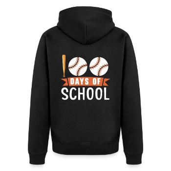 Happy 100th Day Of School Teacher Student Educator - Unisex Premium Organic Zip Hoodie - black - Back - Nico (187cm)