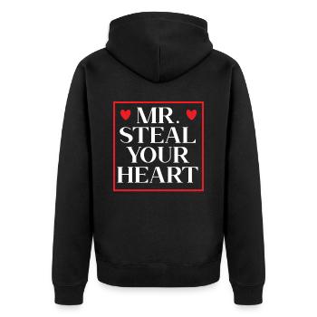 M. Steal Your Heart Saint Valentin Jour des Cœurs - Veste à capuche bio Premium Unisexe - noir - Dos - Nico (187cm)