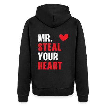 M. Steal Your Heart Saint Valentin Jour des Cœurs - Veste à capuche bio Premium Unisexe - noir - Dos - Nico (187cm)