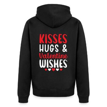 Bisous Câlins et souhaits de Saint-Valentin Saint-Valentin - Veste à capuche bio Premium Unisexe - noir - Dos - Nico (187cm)