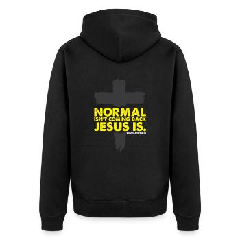 Dieu Jésus-Christ Foi Église Bible - Veste à capuche bio Premium Unisexe - noir - Dos - Nico (187cm)