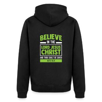 Foi Chrétien Jésus-Christ Bible Religion Dieu - Veste à capuche bio Premium Unisexe - noir - Dos - Nico (187cm)