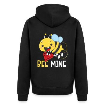 Bienenliebhaber Valentinstag Herztag Amor Liebe - Unisex Premium Bio Zip Hoodie - Schwarz - Hinten - Nico (187cm)