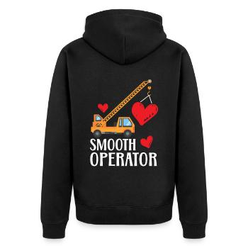 Smooth Operator Valentinstag Herztag Amor - Unisex Premium Bio Zip Hoodie - Schwarz - Hinten - Nico (187cm)