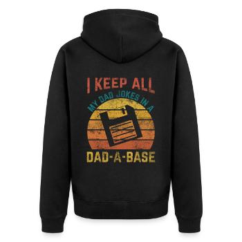 Father Nerd Dad, 60s 70s 80s 90 Party Costume - Unisex Premium Organic Zip Hoodie - black - Back - Nico (187cm)