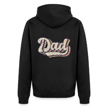 Retro Vintage Daddy 60s 70s 80s 90 Party Costume - Unisex Premium Organic Zip Hoodie - black - Back - Nico (187cm)