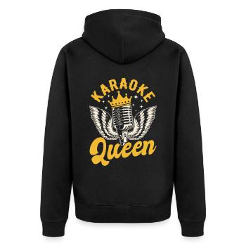 Queen Karaoke Bar, Party, Firmenfeier, Frauen - Unisex Premium Bio Zip Hoodie - Schwarz - Hinten - Nico (187cm)