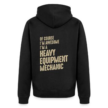 Génial, je suis un mécanicien d’équipement lourd drôle de travail - Veste à capuche bio Premium Unisexe - noir - Dos - Nico (187cm)