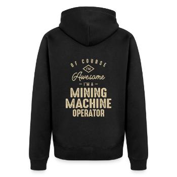 Génial, je suis un opérateur de machine minière drôle de travail - Veste à capuche bio Premium Unisexe - noir - Dos - Nico (187cm)