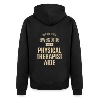 Génial, je suis un assistant physiothérapeute drôle de travail - Veste à capuche bio Premium Unisexe - noir - Dos - Nico (187cm)