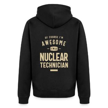 Génial, je suis un technicien nucléaire drôle de travail - Veste à capuche bio Premium Unisexe - noir - Dos - Nico (187cm)