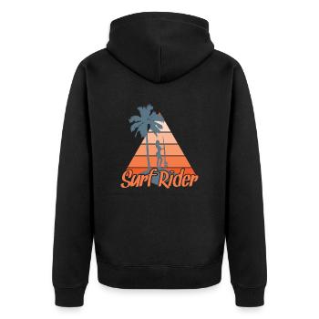 Surf Rider Surfing Water Sports Wind - Unisex Premium Organic Zip Hoodie - black - Back - Nico (187cm)