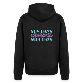 Sun Rays Surf Days Surfing Sport Wind - Unisex Premium Organic Zip Hoodie - black - Back - Nico (187cm)
