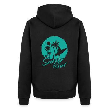 Surfer Girl Surf Sports nautiques Vent - Veste à capuche bio Premium Unisexe - noir - Dos - Nico (187cm)