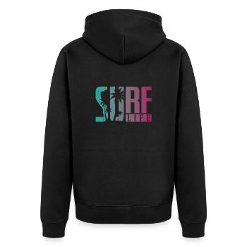 Surf Life Surfing Water Sports Wind - Unisex Premium Organic Zip Hoodie - black - Back - Nico (187cm)
