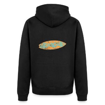 Surfboard Surfing Water Sports Wind - Unisex Premium Organic Zip Hoodie - black - Back - Nico (187cm)