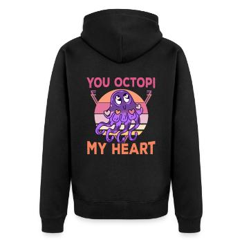 Poulpe Poulpe Tentacule de mer Poulpe Poulpe Poulpe Poulpe - Veste à capuche bio Premium Unisexe - noir - Dos - Nico (187cm)
