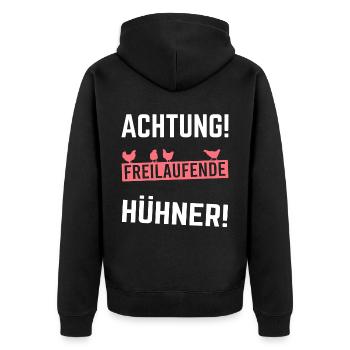 Poltern JGA Frauen Braut Junggesellenabschied - Unisex Premium Bio Zip Hoodie - Schwarz - Hinten - Nico (187cm)