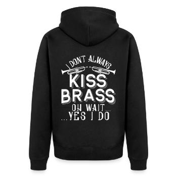 Trompeter Trompete Instrument Blechblasmusik - Unisex Premium Bio Zip Hoodie - Schwarz - Hinten - Nico (187cm)