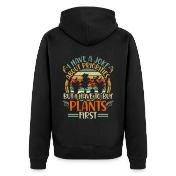 Plant Lovers Gardening Garden Gardeners - Unisex Premium Organic Zip Hoodie - black - Back - Nico (187cm)