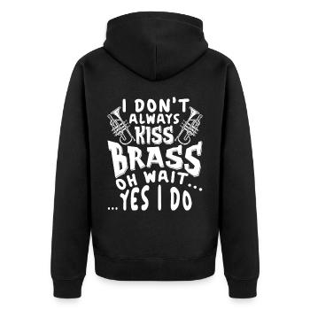 Trompeter Trompete Instrument Blechblasmusik - Unisex Premium Bio Zip Hoodie - Schwarz - Hinten - Nico (187cm)