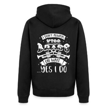 Trompeter Trompete Instrument Blechblasmusik - Unisex Premium Bio Zip Hoodie - Schwarz - Hinten - Nico (187cm)