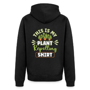 Plant Lovers Gardening Garden Gardeners - Unisex Premium Organic Zip Hoodie - black - Back - Nico (187cm)