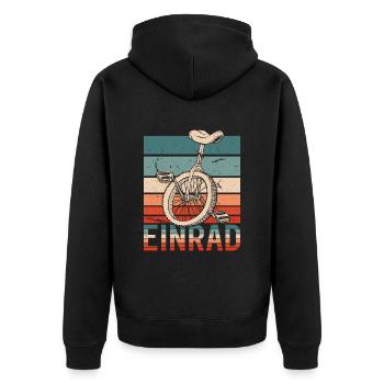 Einrad Retro Einradfahrer Einradfahrerin - Unisex Premium Bio Zip Hoodie - Schwarz - Hinten - Nico (187cm)