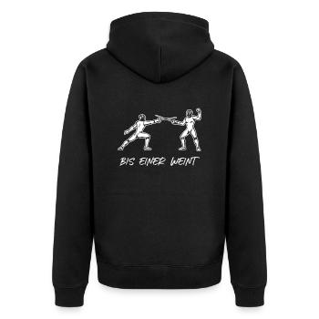 Fechtmeister Fechten Fechtsportler Fechter - Unisex Premium Bio Zip Hoodie - Schwarz - Hinten - Nico (187cm)
