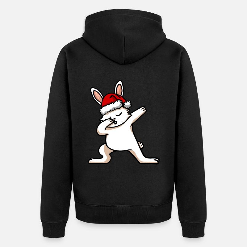 Dabbing Santa Rabbit - Veste à capuche bio Premium Unisexe - noir