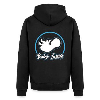 Baby Inside Baby Inside Announcement Pregnant - Unisex Premium Organic Zip Hoodie - black - Back - Nico (187cm)
